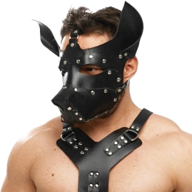 Кожаная маска собаки Crazy Handmade